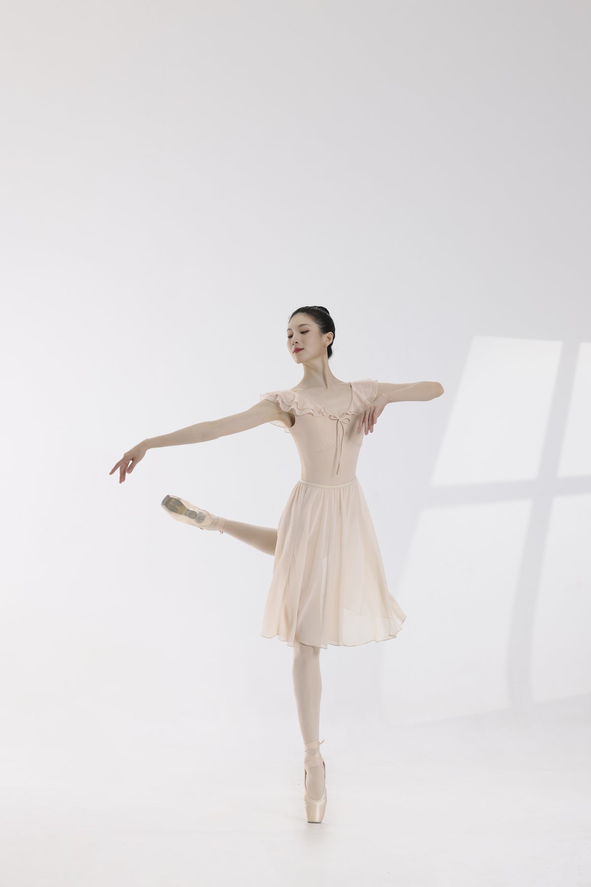 Peach Honey Double Ruffle Ballet Leotard product image 1