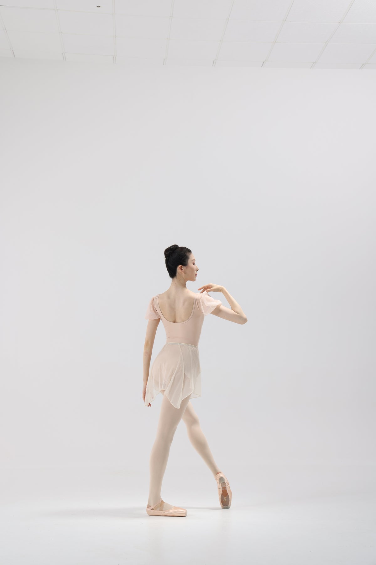 Shell Pink Mesh Puff Sleeve Ballet Leotard product image 10
